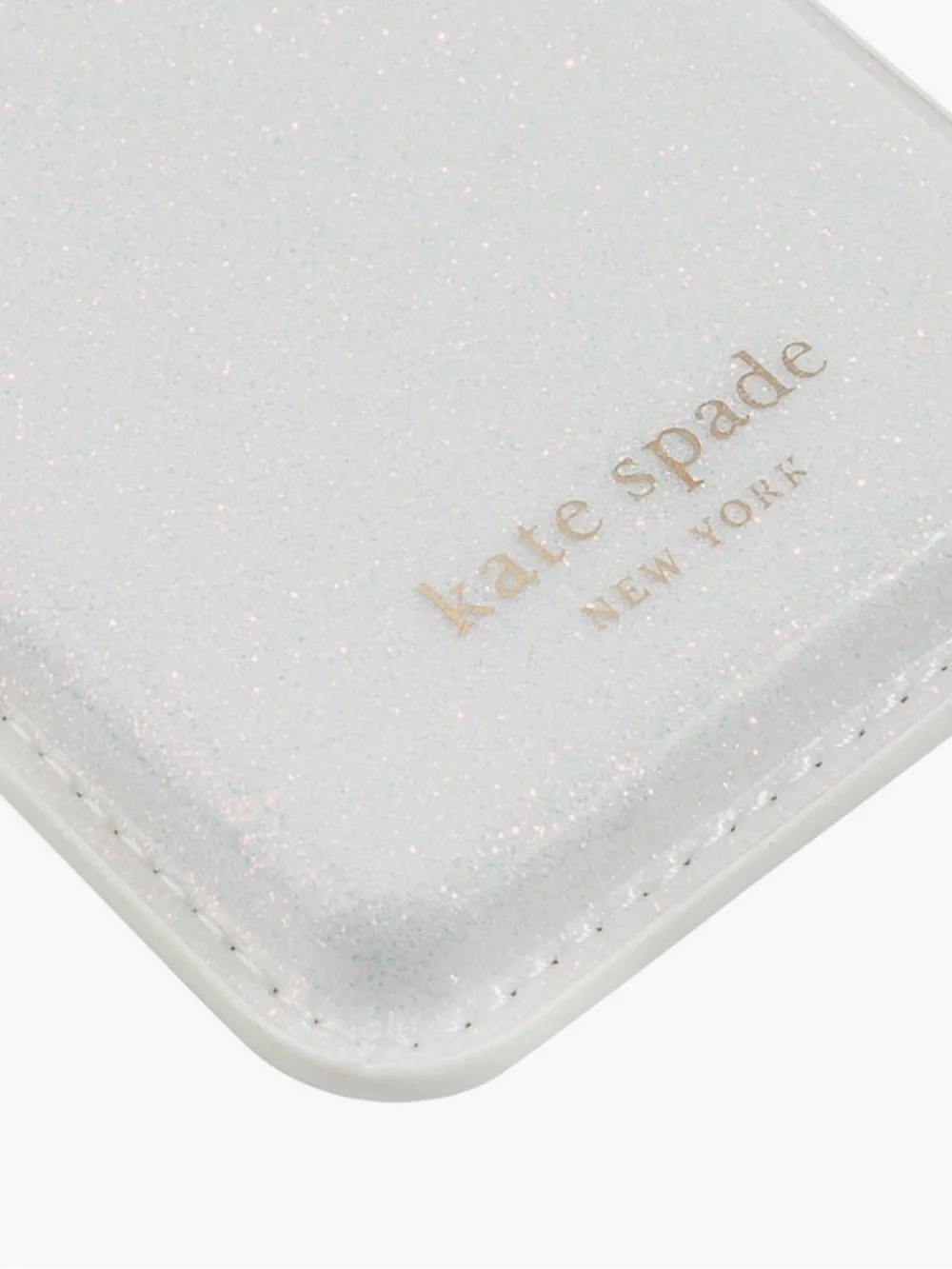 kate spade NY MagSafe Magnetic Wallet White Glitter Card Holder NWOT